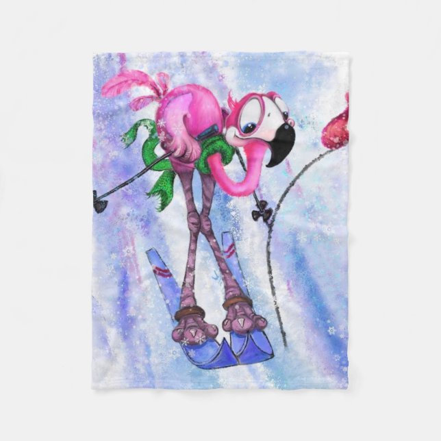 Manta Polar Flamingo Skip Baby Fleece Blanket (Anverso)