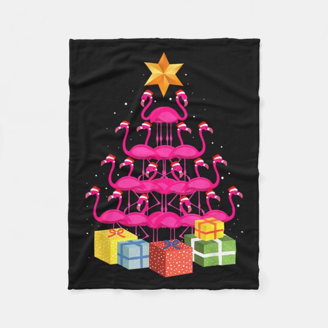 Manta Polar Flamingo Tree Funny Ugly Christmas  (Anverso)