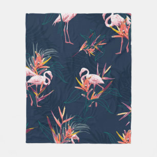 Manta Polar Flamingo tropical hawaiano con ave de paraíso flot