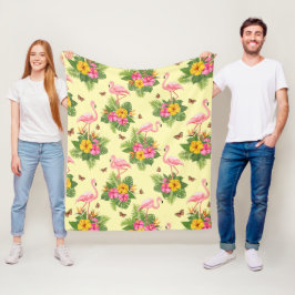 Manta Polar Flamingo y mariposas 2