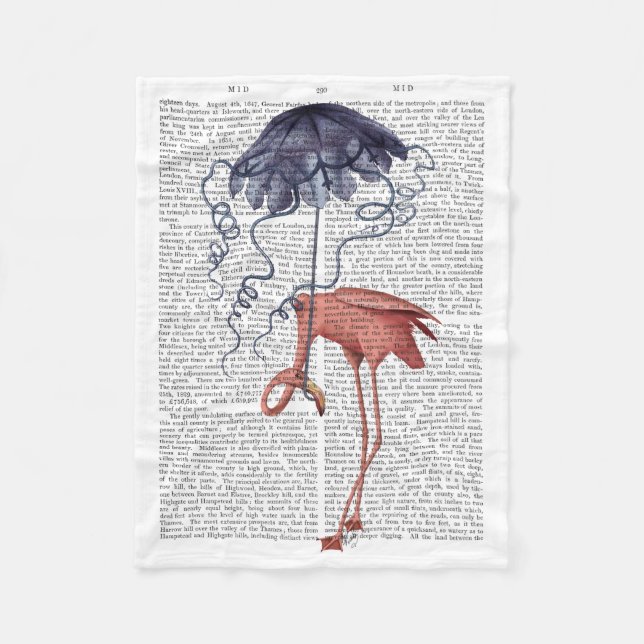 Manta Polar Flamingo y Parasol (Anverso)