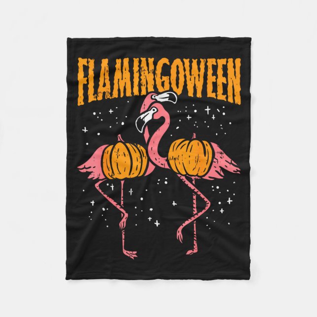 Manta Polar Flamingoween Pumpkin Flamingos Funny Bird Hallowee (Anverso)