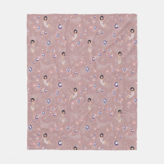 Manta Polar Flappers Lady Glam Fun Diseño Rosa (Anverso)