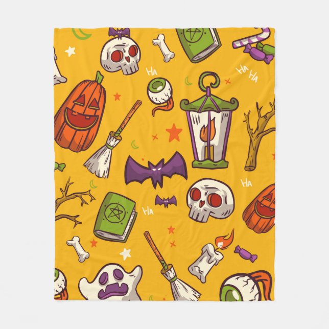 Manta Polar Flat Design Pattern Halloween Theme Background (Anverso)