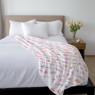 Manta Polar Flechas púrpuras Naranjas rosas