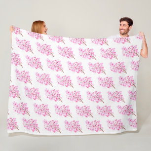 Manta Polar Fleche de cerezo rosa japonesa Sakura Kawaii