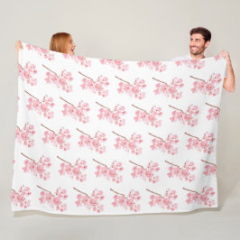 Manta Polar Fleche de cerezo rosa japonesa Sakura Kawaii