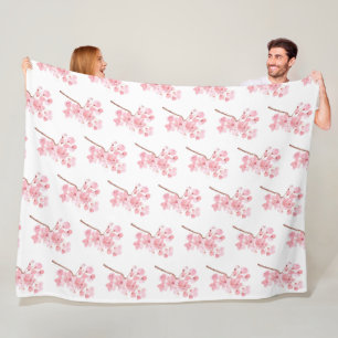 Manta Polar Fleche de cerezo rosa japonesa Sakura Kawaii