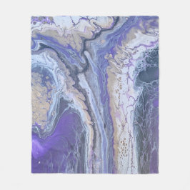 Manta Polar Fleece Blanket Abstract Purple & Gold Mineral Vein