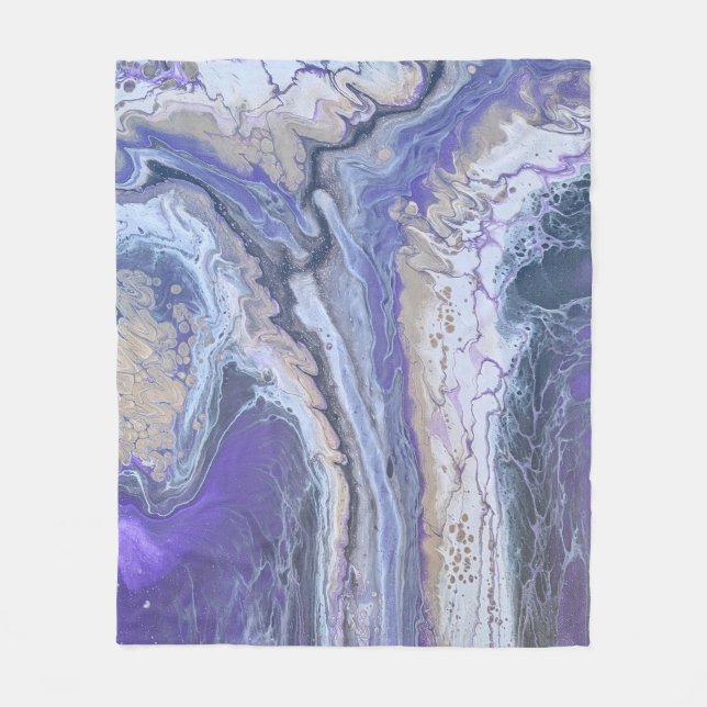 Manta Polar Fleece Blanket Abstract Purple & Gold Mineral Vein (Anverso)