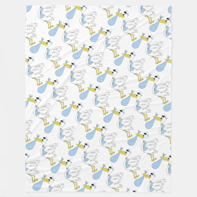 Manta Polar Fleece Blanket/Baby Boy Stork (Anverso)
