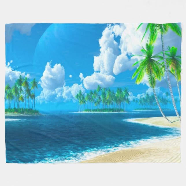 Manta Polar Fleece Blanket/Beach (Frente (Horizontal))