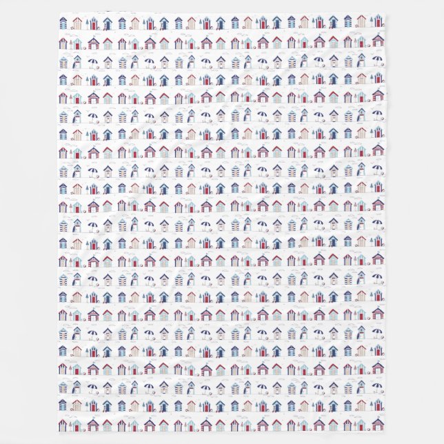 Manta Polar Fleece Blanket - Beach Huts (Anverso)