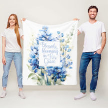 Fleece Blanket Blessed and Blooming Bluebonnet