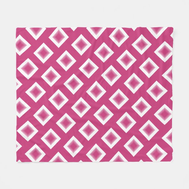 Manta Polar Fleece Blanket - Bloques de diamantes de Magenta (Frente (Horizontal))
