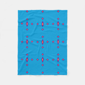 Manta Polar Fleece Blanket - Blue with Rainbow Diamonds