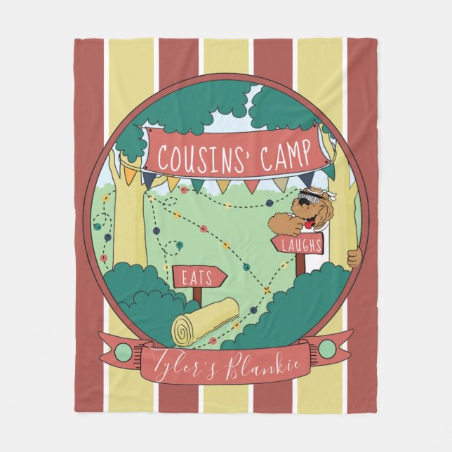 Manta Polar Fleece Blanket Camp Bear Personalizado (Anverso)