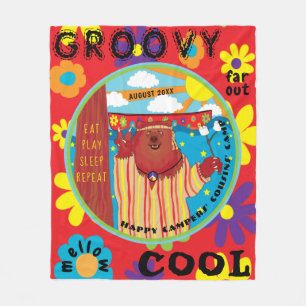 Manta Polar Fleece Blanket Camp Groovy Bear Personalizado