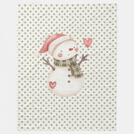 Manta Polar Fleece Blanket con Cute Snowman