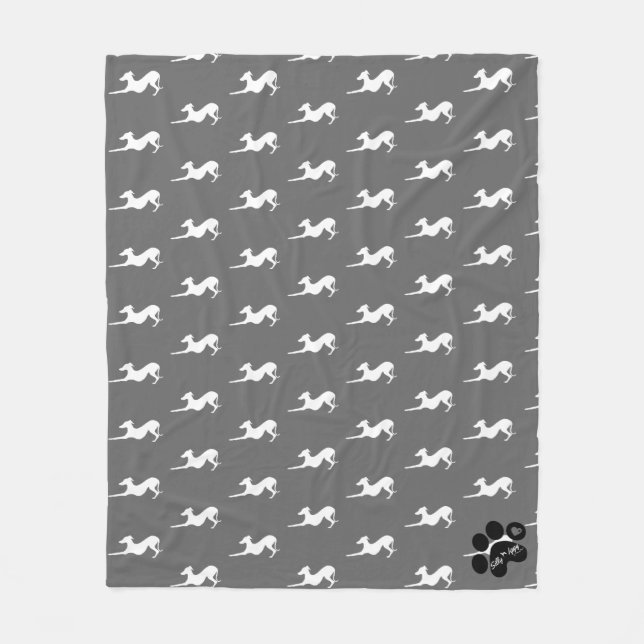 Manta Polar Fleece Blanket con Greyhound italiano (Anverso)