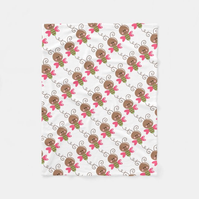 Manta Polar Fleece Blanket/Cute Bumblebee (Anverso)