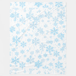 Manta Polar Fleece Blanket, Falling Blue Snowflakes