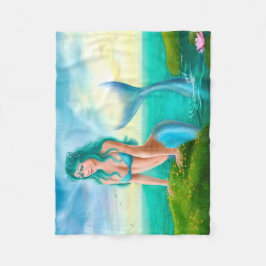 Manta Polar Fleece Blanket, Fantasía hermosa sirena en el mar