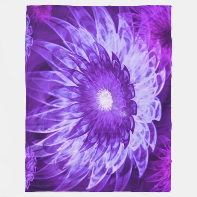 Manta Polar Fleece Blanket Fantasy Flowers Purple (Anverso)