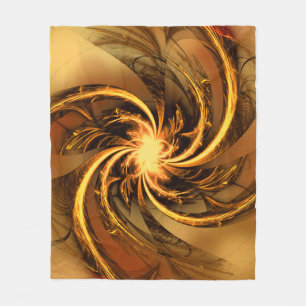 Manta Polar Fleece Blanket Fractal Twist Glow Amarillo