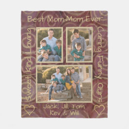 Manta Polar Fleece Blanket "Gold Burgundy Swirl" Photo Blanket