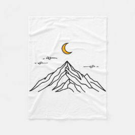 Manta Polar Fleece Blanket “Golden Moon & Peaks”