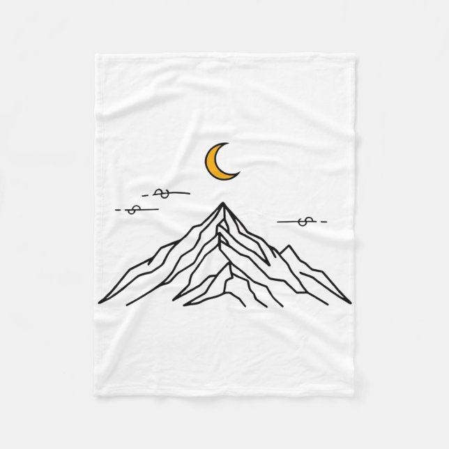 Manta Polar Fleece Blanket “Golden Moon & Peaks” (Anverso)