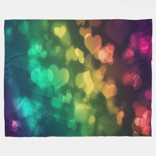 Manta Polar Fleece Blanket/Hearts (Frente (Horizontal))