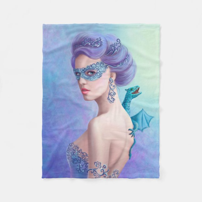 Manta Polar Fleece Blanket, la reina de la fantasía enmascarad (Anverso)