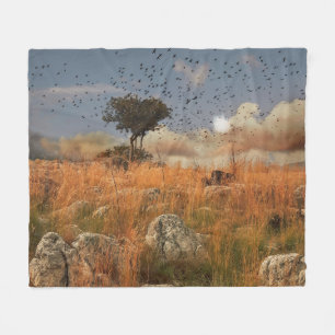 Manta Polar Fleece Blanket Lonely Tree And Birds