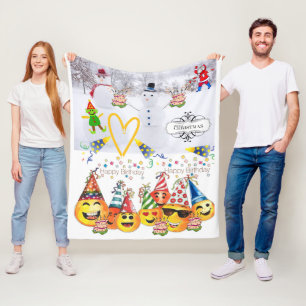 Manta Polar Fleece Blanket Merry Christmas Happy Birday