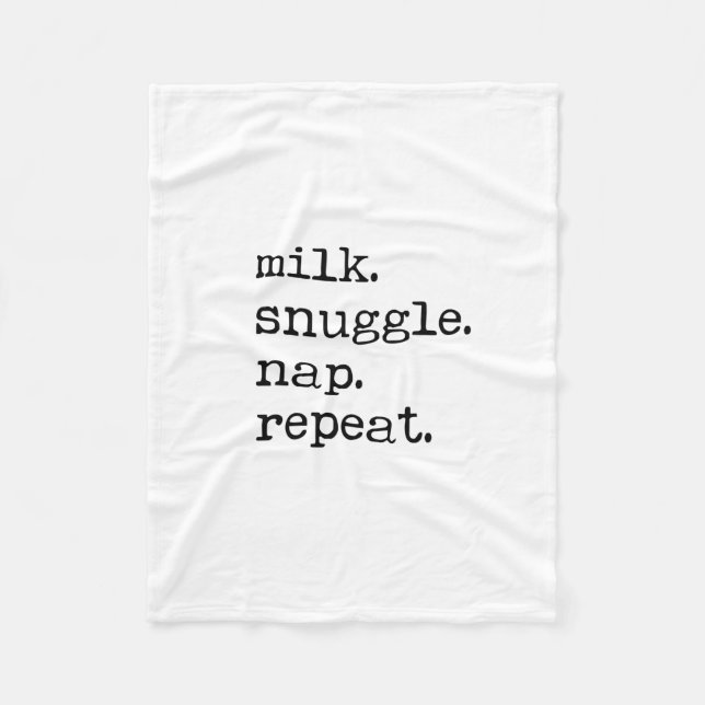 Manta Polar Fleece Blanket - Milk, Snuggle, Nap, Repeat (Anverso)
