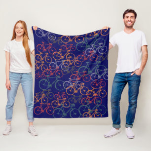 Manta Polar Fleece Blanket of Sepia Bikes por todo Blue