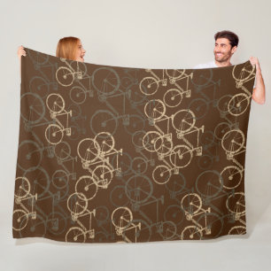 Manta Polar Fleece Blanket of Sepia Bikes y Brown