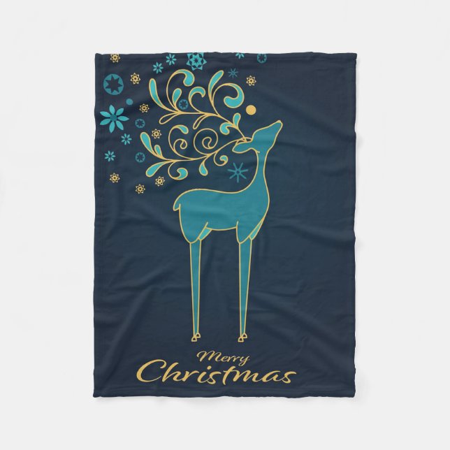 Manta Polar Fleece Blanket | Renos | Feliz Navidad (Anverso)