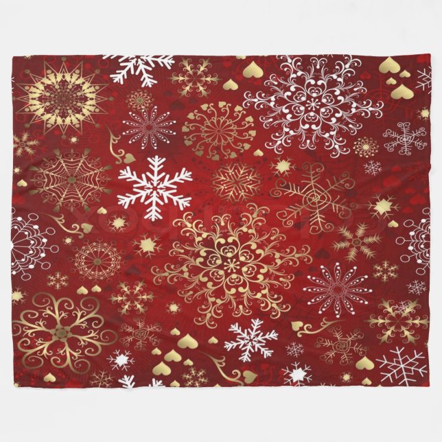Manta Polar Fleece Blanket/Snowflakes (Frente (Horizontal))