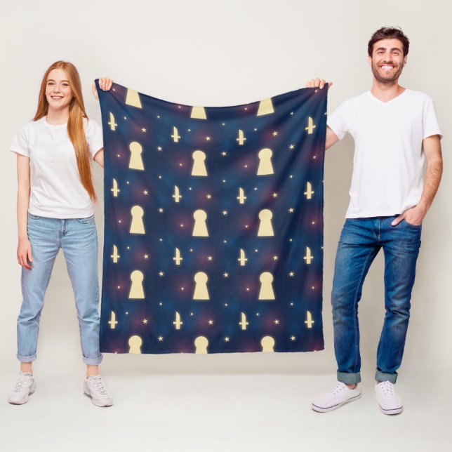 Manta Polar Fleece Blanket Starnight Knife Keyhole Pattern (In situ)