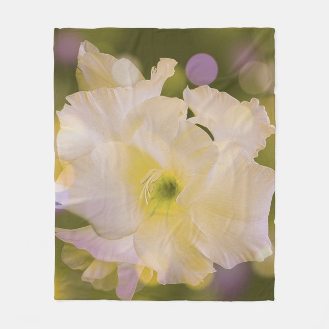 Manta Polar Fleece Blanket Sword Lily Green Bokeh (Anverso)