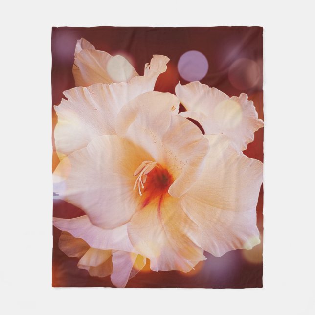 Manta Polar Fleece Blanket Sword Lily Red Bokeh (Anverso)