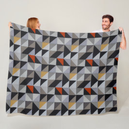 Manta Polar Fleece Blanket - Triángulos Geométricos Naranjas