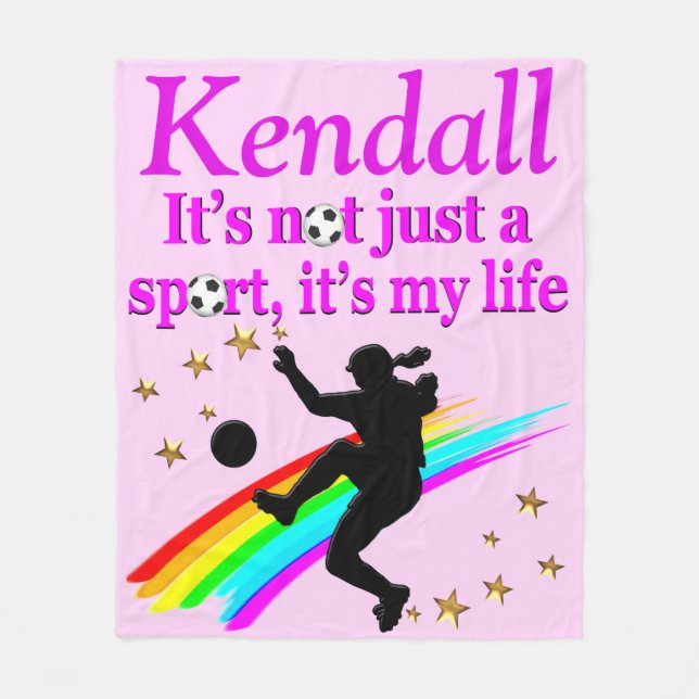 MANTA POLAR FLEECE BLANKET, UN CHICA DE FÚTBOL PERSONALIZADO Y (Anverso)