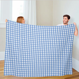 Manta Polar Fleece blanket with blue checks