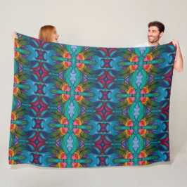 Manta Polar Fleece Blanket With Rainbow Koi Fish Design