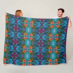 Manta Polar Fleece Blanket With Rainbow Koi Fish Design