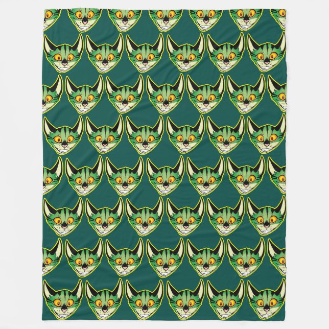 Manta Polar Fleece Cat Personalizado Fluorescente (Anverso)